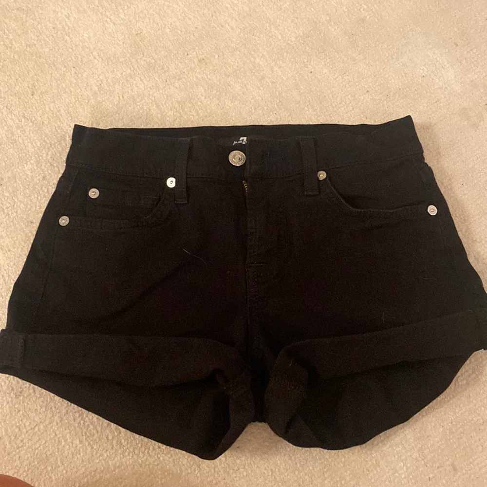 Black jean shorts